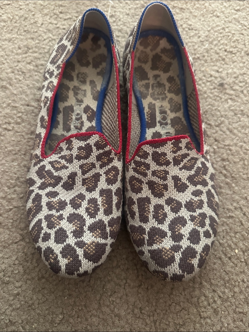 Rothy's The Loafer Women's Knit Leopard Print Loafer Flats Slip-On Round Toe 8